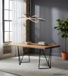 LIVE EDGE SOLID SUAR WOOD TABLE W/ METAL BASE