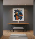 LIVE EDGE SOLID SUAR WOOD TABLE W/ METAL BASE