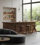 ADJUSTABLE HEIGHT IRON & LEATHER STOOL