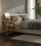 SOLID WOOD & IRON NIGHTSTAND / END TABLE