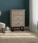 SOLID HAND CARVED WOOD 3 DRAWER NIGHTSTAND / END TABLE