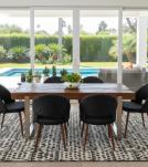 SOLID WOOD RECLAIMED TEAK DINING TABLE W/ METAL BASE - INCREDIBLY THICK & BEAUTIFUL