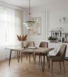 RECLAIMED SOLID TEAK WOOD TABLE W/ METAL TRIM