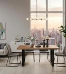 LIVE EDGE SOLID SUAR WOOD TABLE W/ METAL BASE