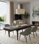 EXTENDABLE SOLID WOOD DINING TABLE W/ SELF-STORING EXTENSIONS
