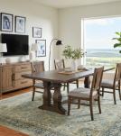 9' SOLID WOOD PEDESTAL DINING TABLE