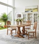 SOLID WOOD PEDESTAL EXTENSION DINING TABLE