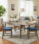 EXTENDABLE SOLID WOOD DINING TABLE W/ SELF-STORING EXTENSIONS