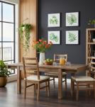 EXTENDABLE SOLID WOOD DINING TABLE W/ SELF-STORING EXTENSIONS