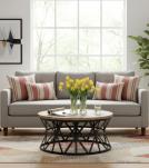 ROUND SOLID WOOD & IRON COFFEE TABLE