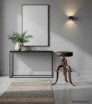 ADJUSTABLE HEIGHT IRON & LEATHER STOOL