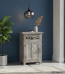 SOLID RECLAIMED TEAK WOOD END TABLE / CABINET