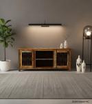 SOLID RECLAIMED TEAK WOOD MEDIA CABINET W/ 2 DOORS