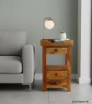 SOLID RECLAIMED TEAK WOOD W/ 2 DRAWERS SIDE TABLE END TABLE