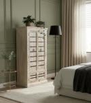 SOLID RECLAIMED CARVED WOOD STORAGE CABINET W/ IRON DETAILS