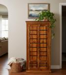 RECLAIMED CARVED WOOD STORAGE CABINET W/ IRON DETAILS