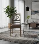 SOLID WOOD &  LEATHER CHAIR