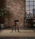 ADJUSTABLE HEIGHT IRON & LEATHER STOOL