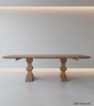 SOLID WOOD PEDESTAL EXTENSION DINING TABLE