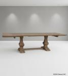 SOLID WOOD PEDESTAL TRESTLE TABLE W / EXTENSIONS