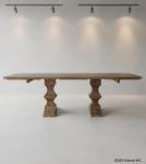 SOLID WOOD PEDESTAL EXTENSION DINING TABLE