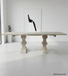 SOLID WOOD PEDESTAL EXTENSION DINING TABLE