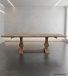 SOLID WOOD PEDESTAL TRESTLE TABLE W / EXTENSIONS