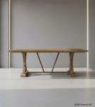 SOLID WOOD X BASE TRESTLE DINING TABLE