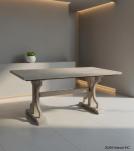 SOLID WOOD X BASE TRESTLE DINING TABLE