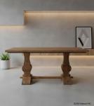 SOLID WOOD PEDESTAL DINING TABLE