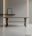 SOLID WOOD INLAID STARBURST DESIGN TABLE
