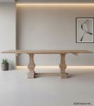 SOLID WOOD PEDESTAL EXTENSION DINING TABLE
