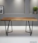 LIVE EDGE SOLID SUAR WOOD TABLE W/ METAL BASE