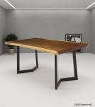 LIVE EDGE SOLID SUAR WOOD TABLE W/ METAL BASE