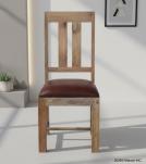 SOLID WOOD DINING CHAIR W/ GENUINE LEATHER UPHOLSTERED SEAT