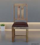 SOLID WOOD DINING CHAIR W/ GENUINE LEATHER UPHOLSTERED SEAT