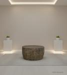 HAND CARVED SOLID WOOD ROUND COFFEE TABLE