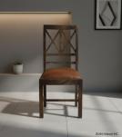 SOLID WOOD & LEATHER CHAIR