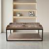 SOLID RECLAIMED TEAK WOOD & IRON TRAY COFFEE TABLE 