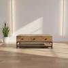 SOLID WOOD & IRON COFFEE TABLE
