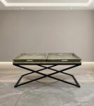 SOLID WOOD TRAY COFFEE TABLE & IRON
