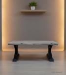 SOLID LIVE EDGE WOOD & IRON COFFEE TABLE