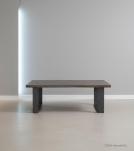 SOLID LIVE EDGE WOOD COFFEE TABLE W/ METAL BASE
