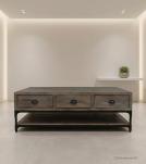 SOLID WOOD & IRON COFFEE TABLE