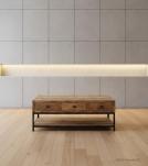 SOLID WOOD & IRON COFFEE TABLE