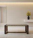 SOLID WOOD & IRON COFFEE TABLE