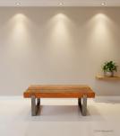 SOLID THICK RECLAIMED TEAK WOOD W/ METAL BASE