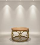 SOLID RECLAIMED TEAK WOOD & METAL COFFEE TABLE 