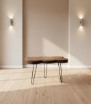 SOLID LIVE EDGE TABLE W/ IRON LEGS