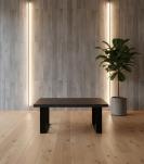 SOLID LIVE EDGE WOOD COFFEE TABLE W/ METAL BASE